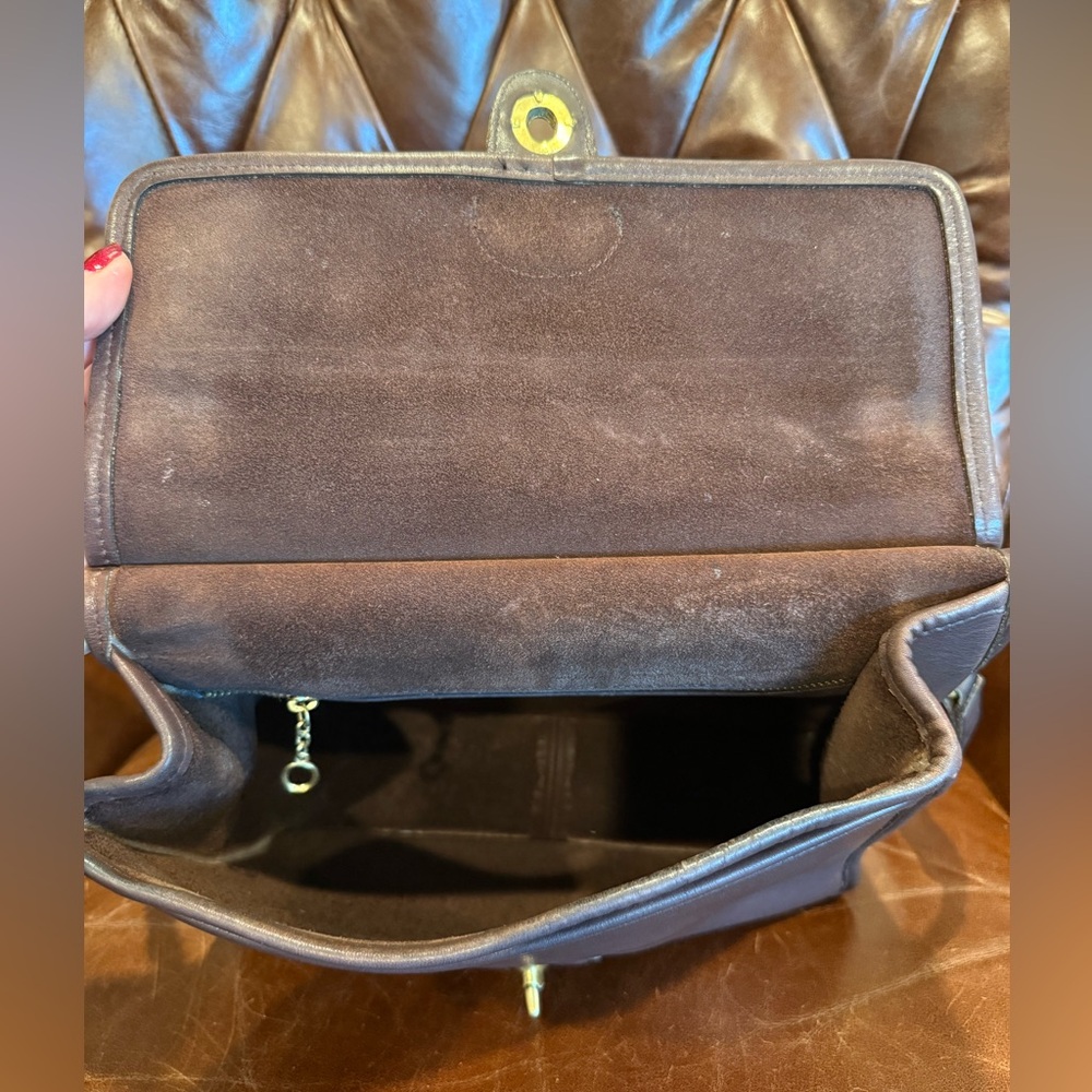 VTG COACH #9927 Willis Top Handle Satchel Leather Bag Mahogany Brown 2000 Y2K - Picture 6 of 11